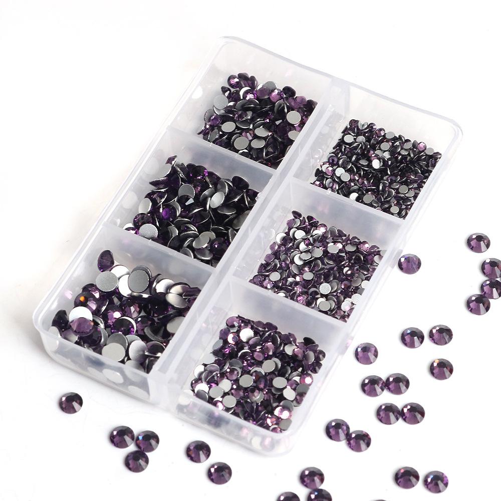 Украшения для ногтей 6 сеток стеклянные кристаллы стразы белого цвета смешанные супер вспышка плоское дно бриллиант цветной дизайн ногтей бриллиант