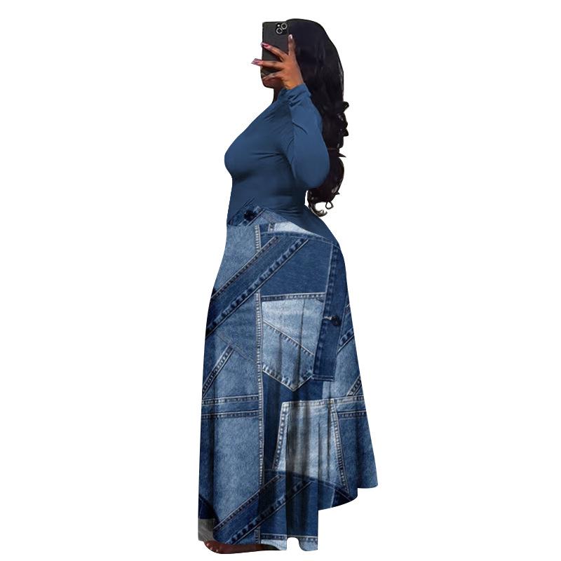 8162 Женское платье с принтом пэчворк, приталенное, весна/лето - Европейский/Американский стиль