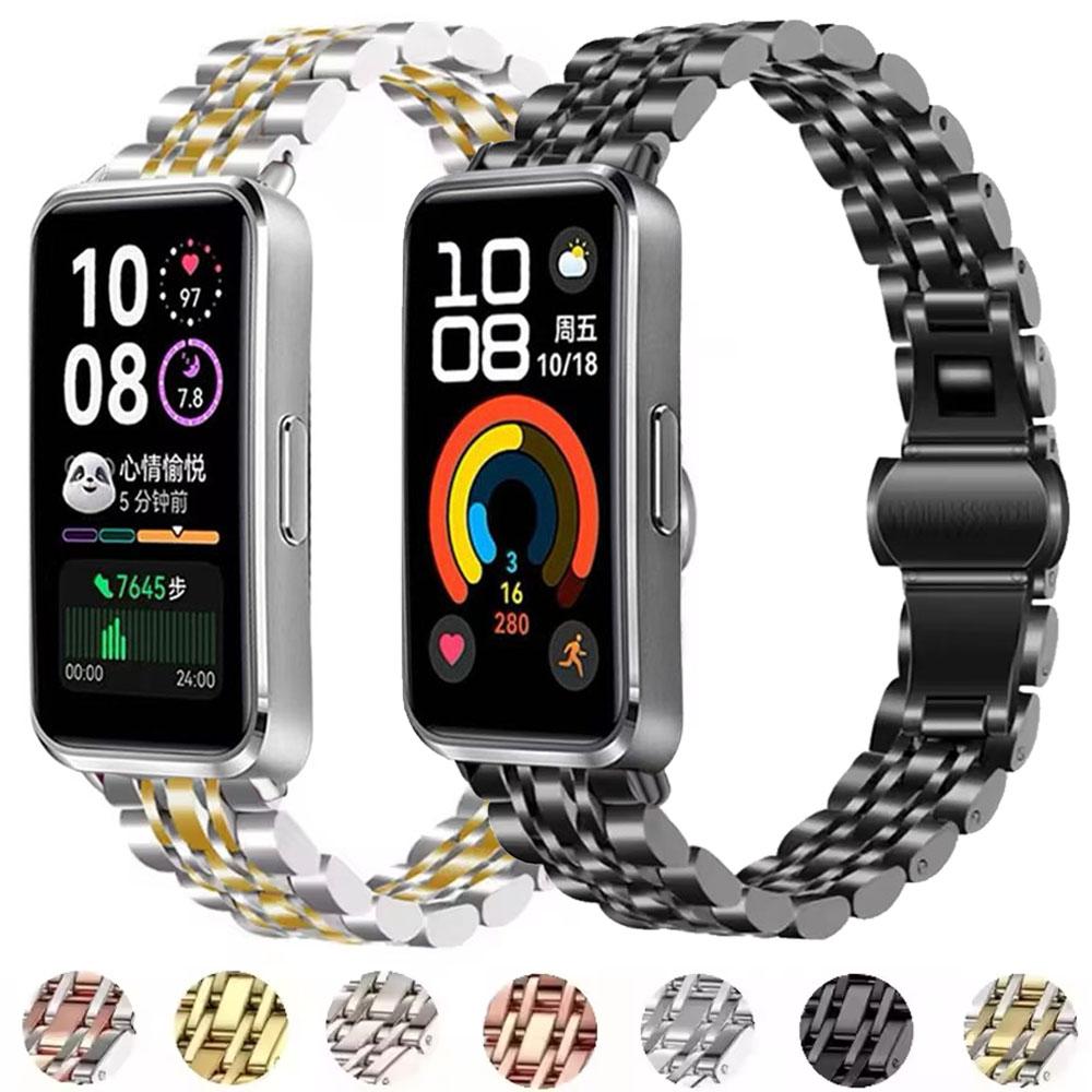 Металлический ремешок для Huawei Band 10 9 8 Умные часы Нержавеющая сталь Сменный браслет Наручный ремешок Для Huawei Band 8/9/10 Аксессуары