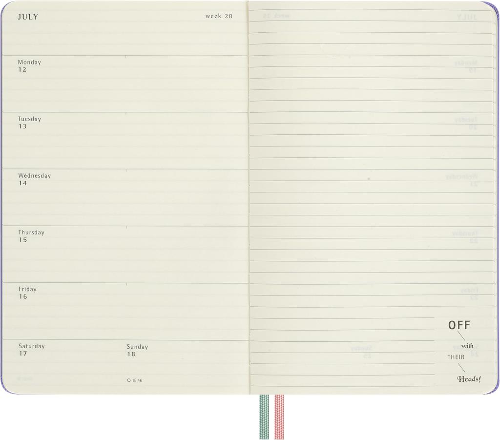 Moleskine 2026 July 18 Alice in Wonderland Mad Hatter Weekly Large Size x DHAL18WN3Y27 Planner, Start, Months, Planner, (13cm 21cm), Hardcover,