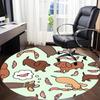 1pc Dogs Sausages Office Round Area Rug, Indoor Mat Suitable ForOffice, Under Office Chairs Bedroom Living Room Home Decor, Room Deco,  n56