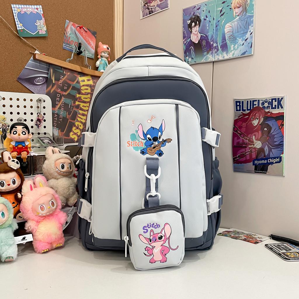 Angel Pattern Stitch School Backpack Anime Design Schoolbag Large Capacity Bag
