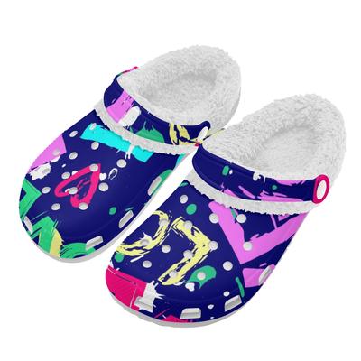 1 пара теплых плюшевых белых ЭВА клогов унисекс, обувь слипоны, легкая нескользящая подошва, удобная мягкая внутренняя часть для повседневной носки зимой