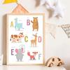 Плакат Настенное Искусство Английский Алфавит Ребенок Дети Животные Буква Холст Картина Язык Образовательная Картинка Декор Детской Комнаты