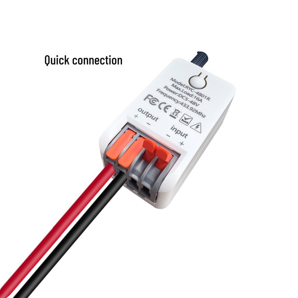 Одноканальный беспроводной приемник дистанционного управления для устройств постоянного тока 5 В-48 В: Идеально для водяных насосов и светодиодных фонарей