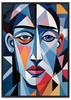 Picasso Poster Geometric Portrait In Frame