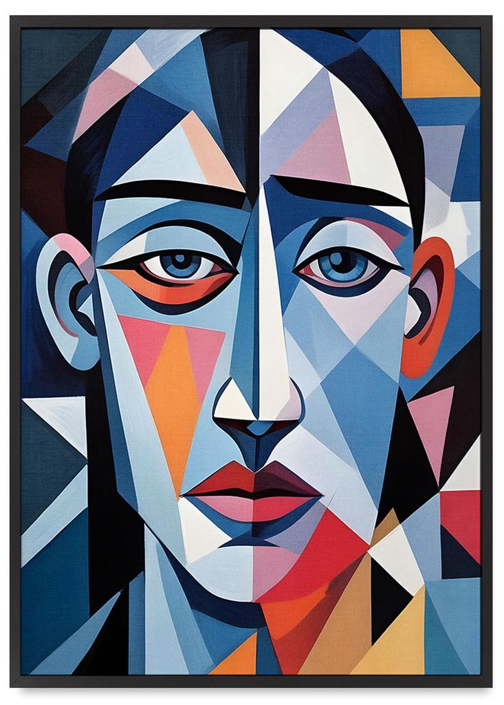 Picasso Poster Geometric Portrait In Frame