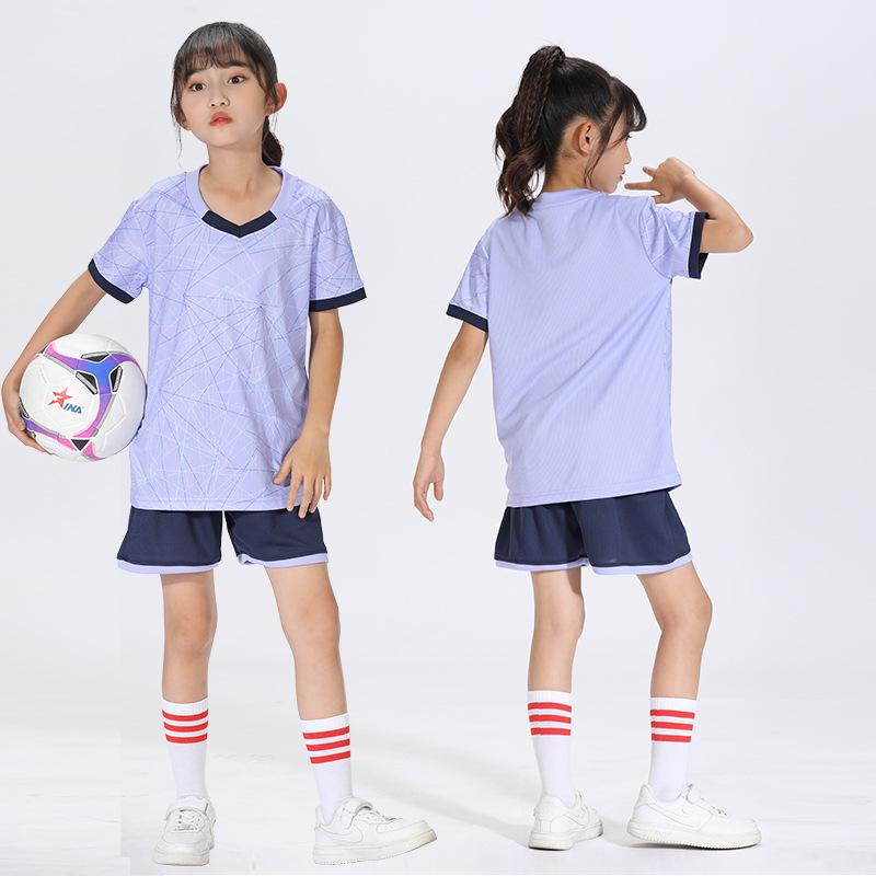 Children's football jersey sets, boys' and girls' quick-dry short-sleeve training elementary school soccer match team uniforms
