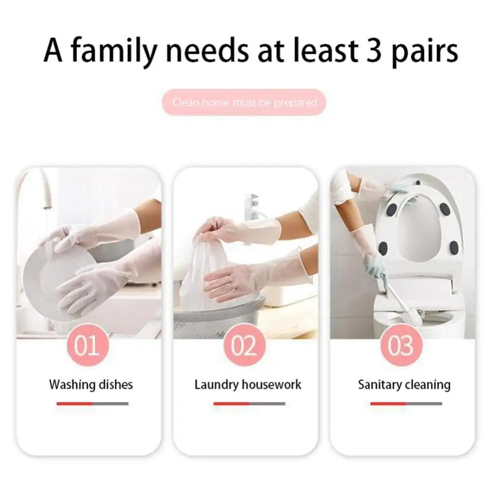Durable Household Cleaning Gloves Anti-slip Rubber Gloves Gifts Kitchen Dishwashing Gloves