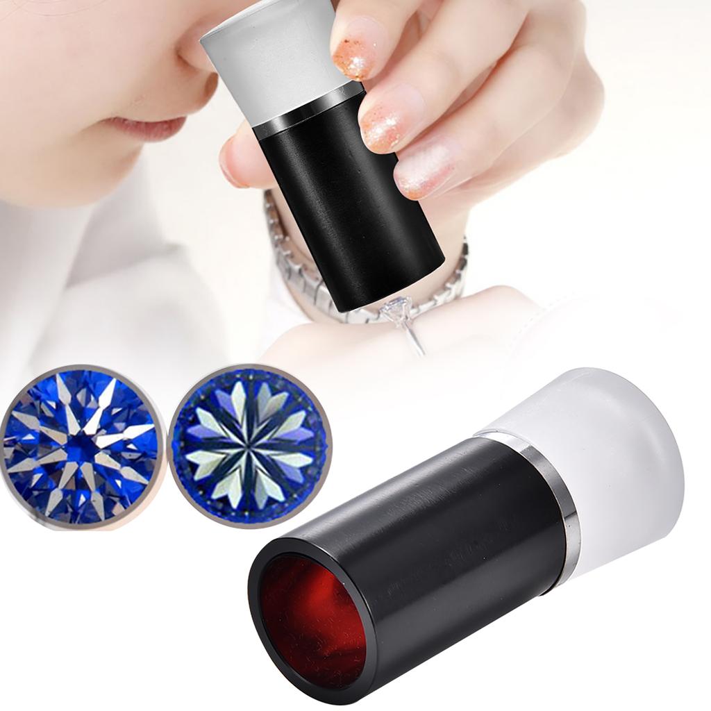 Сердца и стрелы Драгоценные камни Алмазная резка Лупа 10X Увеличительное стекло Ювелирные изделия Просмотрщик (черный)