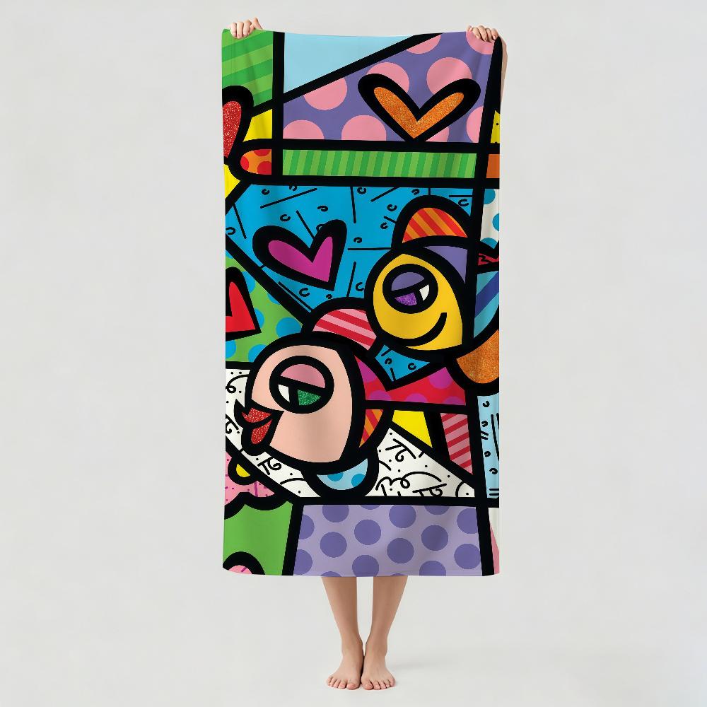 Модный принт R-Romero B-Britto Полотенце Сушильное Банное Полотенце Применимо Для Легкого Плавания Кемпинга Йоги Пляжа Выход