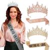Luxury Crystal Crown & Sash Set for Birthday Girl