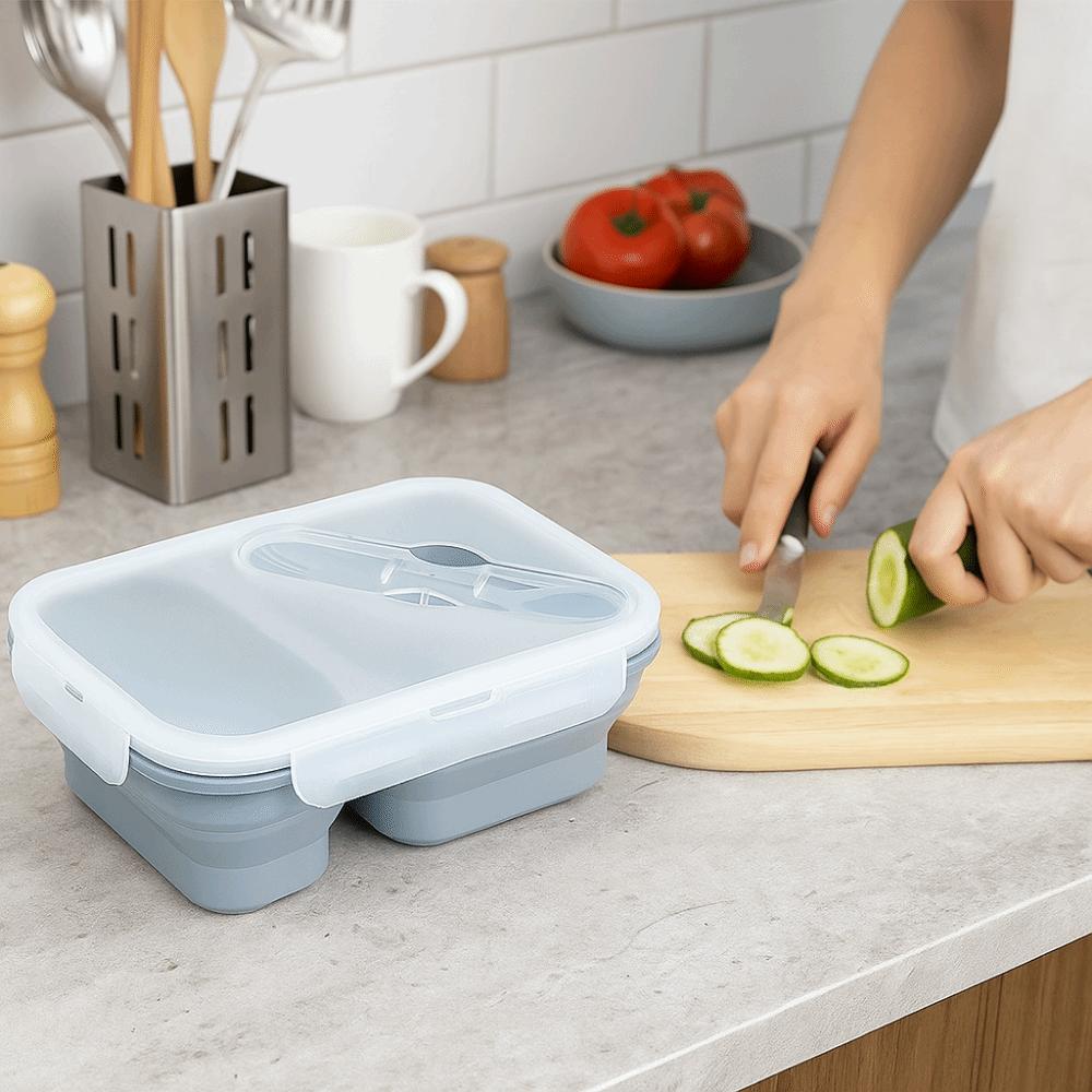 Rectangle Silicone Lunch Box Airtight Fresh Keeping Box Practical Food Storage Container  Student