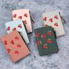 Cute Cherry Embroidered Small Short Wallet Simple Wallet Girls Multi-Cards Holder Coin Zipper Purse for Women