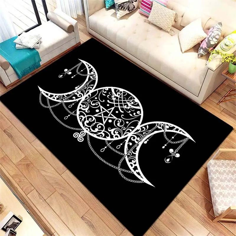 Halloween Skull Moon Living Room Decorative Rug Sofa Table Large Rug Bedroom Bedside Decorative Floor Mat