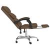 Office Chair with Reclining Function Brown Fabric