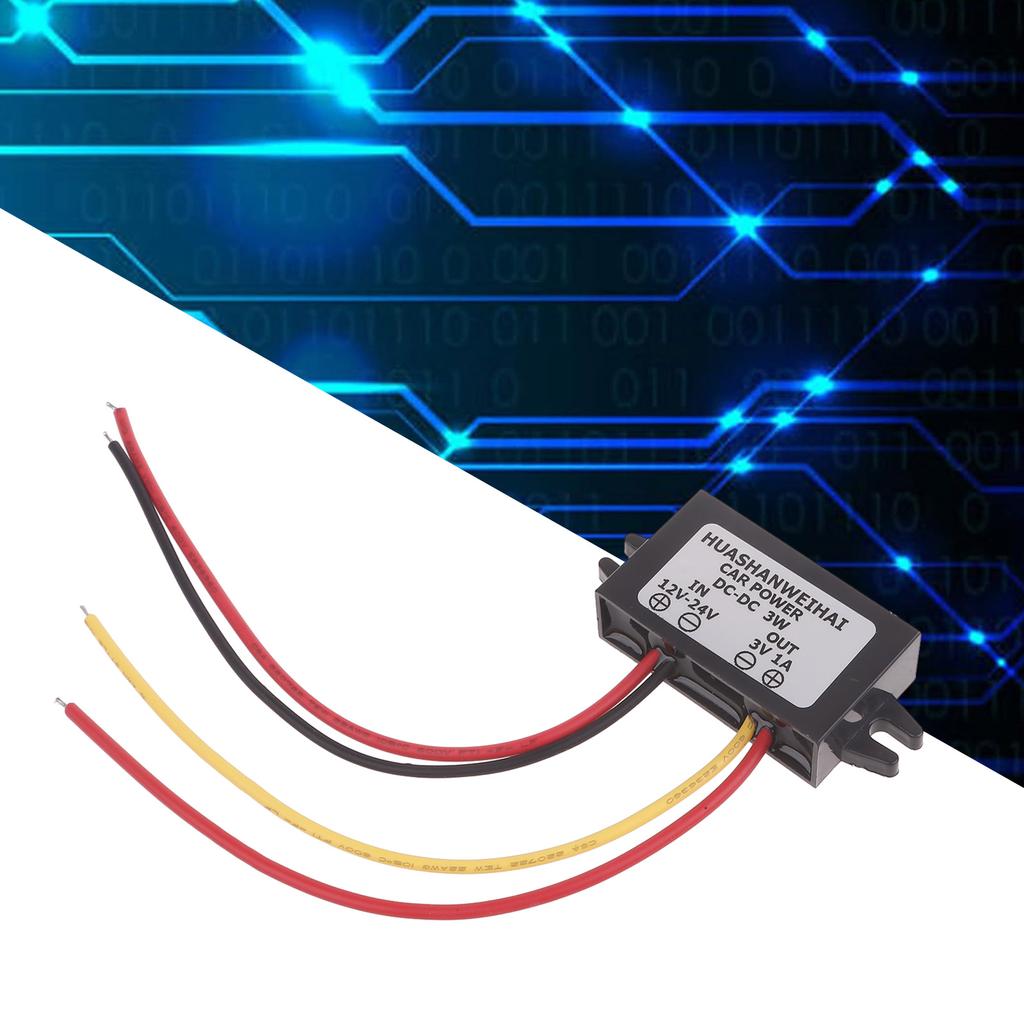 Понижающий модуль питания от 12 до 24 В до 3 В, 1 А. Эффективный адаптер питания, преобразующий напряжение от 12 В до 3 В для игрушечного радио.