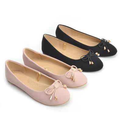 Женская обувь больших размеров весна-лето, универсальные балетки с бантом, черные женские туфли-лодочки на одной педали