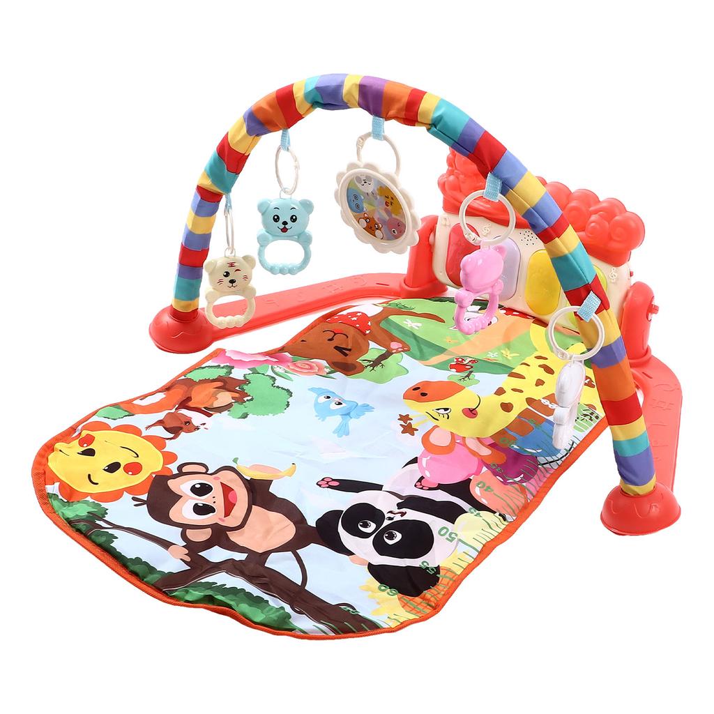 Baby Gyms Play Mats Musical Learning Walker Multi Functional Piano Gym Activity Mats Red