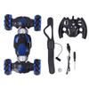 RC Stunt Car Strong Power Funny 1200MAH with Lights Music Rotating RC Crawler for Gift Blue