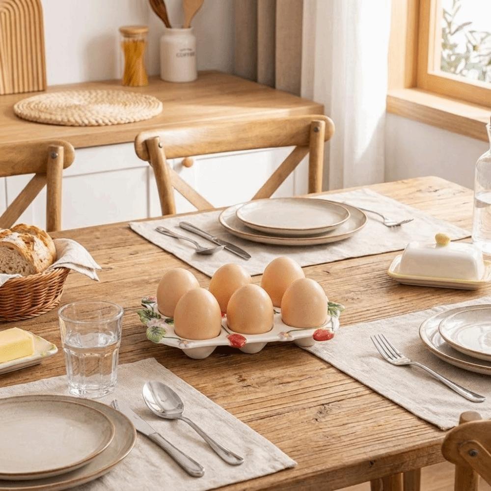 6 Slot Kitchen Seasoning Dish Stackable Egg Storage Tray Egg Storage Box  Refrigerator