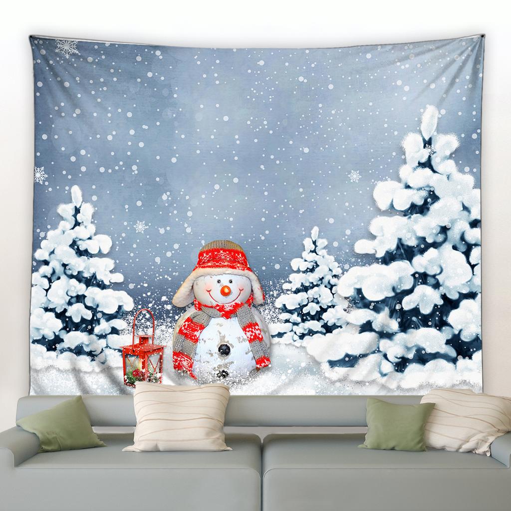 Домашний Декор Рождественская Снежная Ночь Санта-Клаус Снеговик Олень Камин Гобелен Спальня Гостиная Настенный Гобелен 230X180 СМ Tapiz
