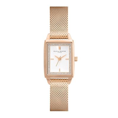 Авторизованный дистрибьютор Olivia Burton Watch ob24000015 Townhouse 21 мм Прямоугольный Белая гвоздика Золотая сетка [OLIVIA BURTON] Женские &