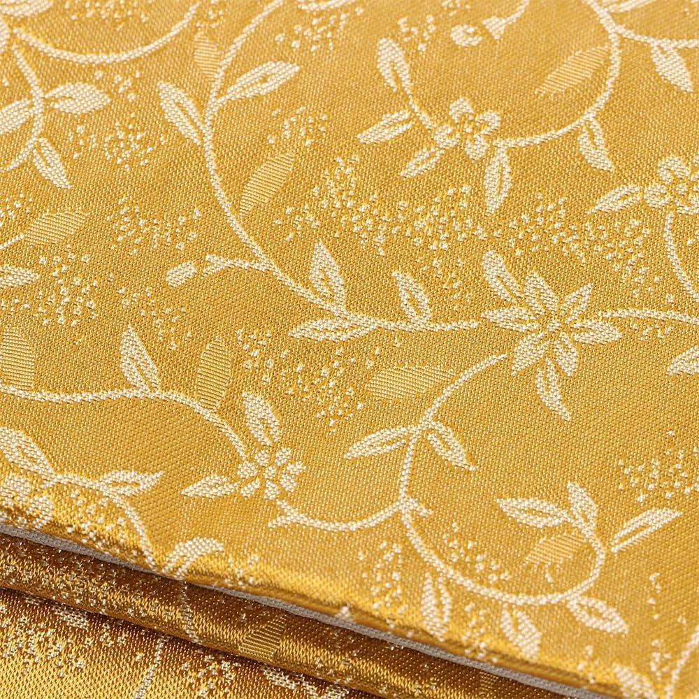 Мешочек для буддийских четок, двухстворчатый, унисекс, киотский дамаск, бумажная коробка, подарок, сделано в Японии, узор из мелких хризантем и китайских цветов, золото,