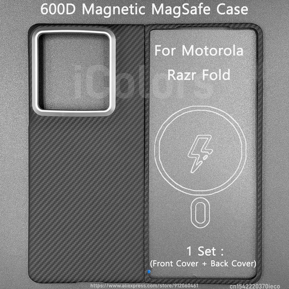 for Motorola Razr Fold Aramid Carbon Fiber Case Magnetic with MagSafe Ultra thin Lightweight Armor Protective Cover