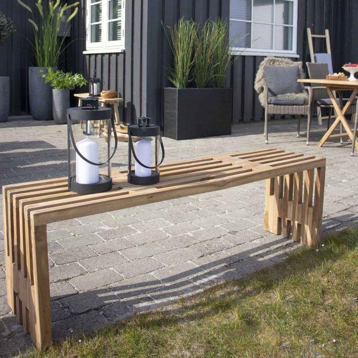 Скамейка - HOUSE NORDIC - BENIDORM - Тик - 90/140 см - Для помещений - 2 человека