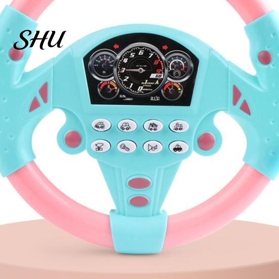 Co-pilot Steering Wheel Toy Game Preschool Rotate 360 Degrees with Sound 2 Stable Suction Cups Scene Experience Educational Auditory Cognition