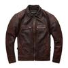 Chinese Size MAPLESTEED Brand Men Leather Jacket Genuine Cowhide Vintage Red Brown Black Cow Skin Jackets Mens Coat Soft