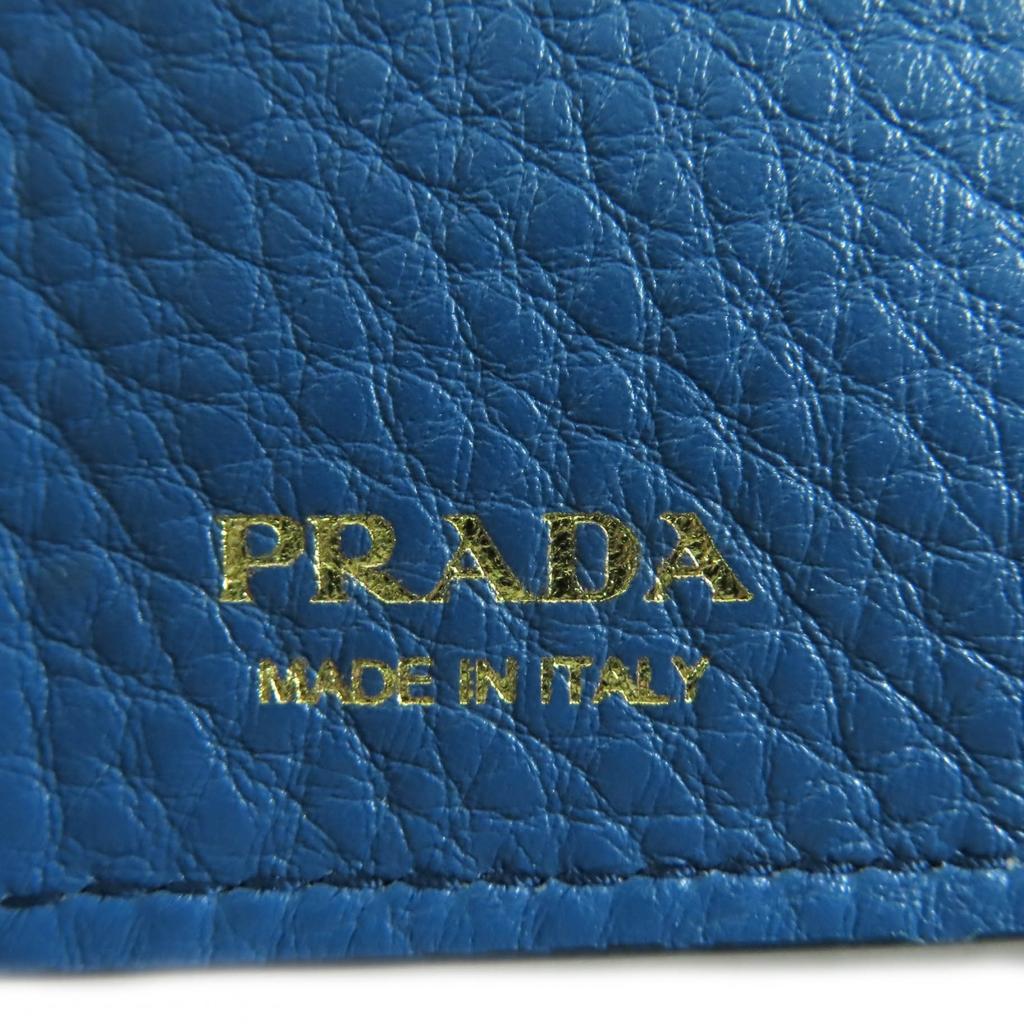 Pristine PRADA Bifold Wallet cobalt leather Women 1MV204 Used