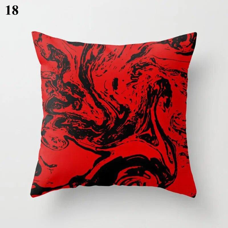 Красная наволочка с геометрическим принтом, свадебный декор