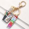 Wooden Teacher's Day Keychain English Letter Pen Holder Key Ring  Graduation Ceremony