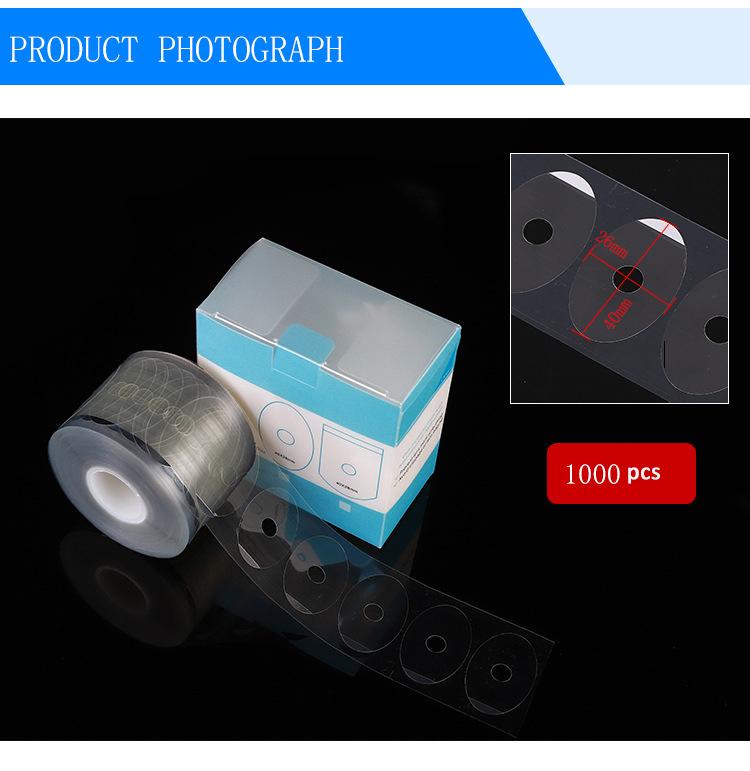 2024 Transparent Lens Blocking Pads Anti-Slip Sticker for Optical Glasses CE Certified White Blue Red 1000 Pads/Roll