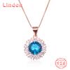 Линдон Стерлингового Серебра 925 Классическое Женское Ожерелье Кулон Циркон Модный Подарок