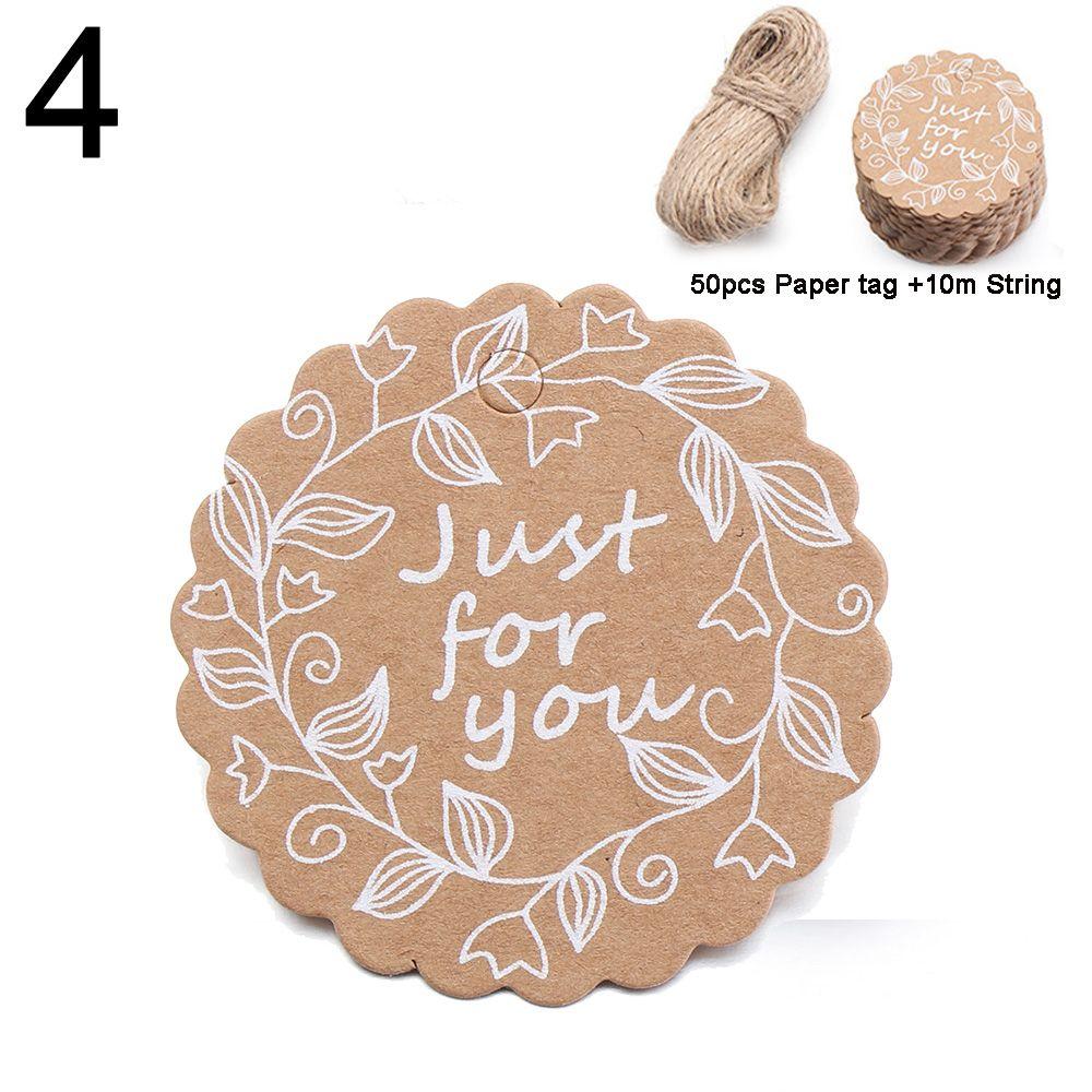 50 шт. бирка для вечеринки, подарочная упаковка, многоцветная бумажная этикетка «сделай сам», бирка «спасибо» из крафт-бумаги