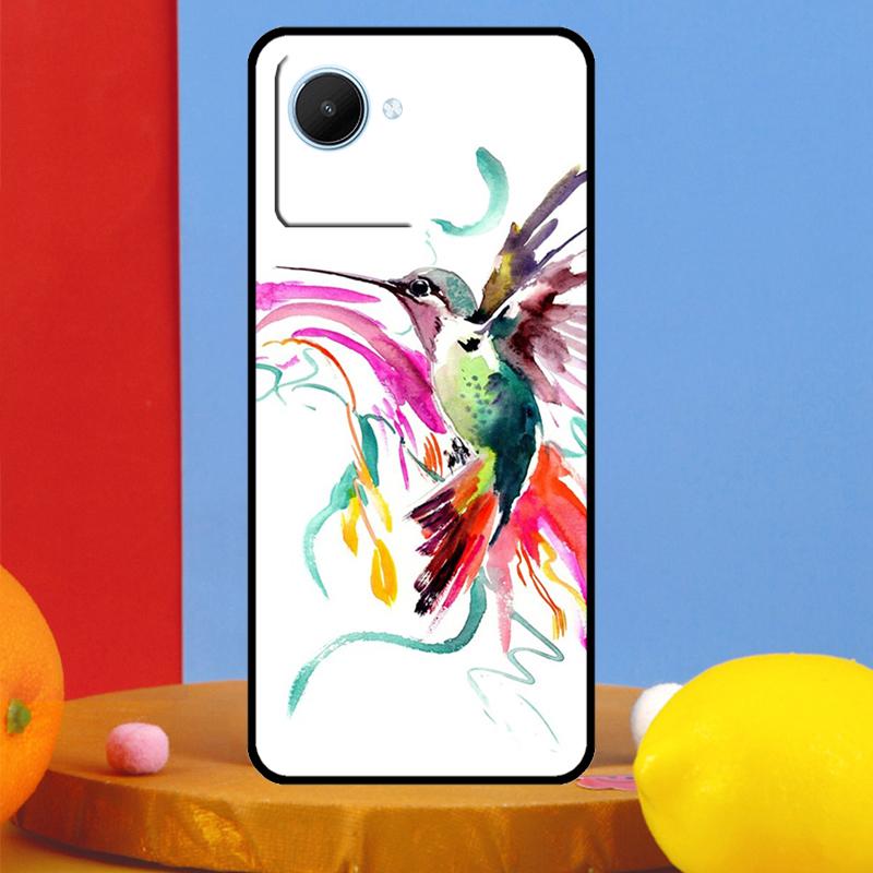 Колибри и Цветы Для Realme C75 C71 C55 C53 C67 C61 C33 C63 C51 10 11 12 13 14 15 Pro Plus C65 GT7 Pro Чехол
