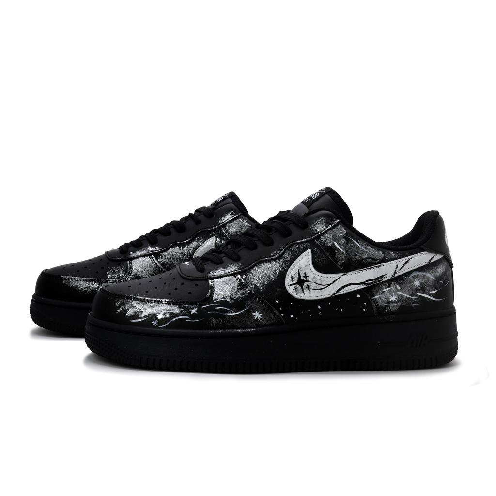 Nike Air Force 1 Night Legend Black Pu Low top Skateboard Shoes Unisex Absolute Black FZ0627-010(Team1925-)