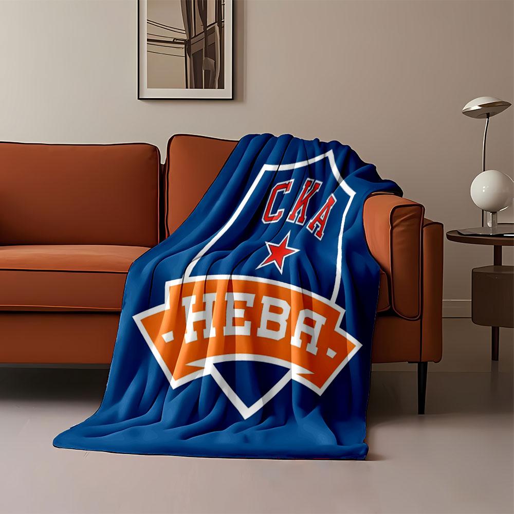 Blue Shield with Red Star and Text print blanket soft and cozy perfect for the living room bed sofa or a nap,gift