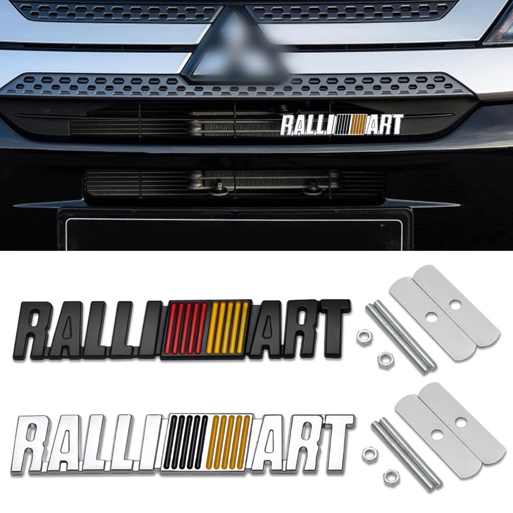 Car Front Grille Emblem Badge Decals Sticker Auto Metal Styling Accessories For Mitsubishi RalliArt Lancer Ralli Art 9 10 Pajero