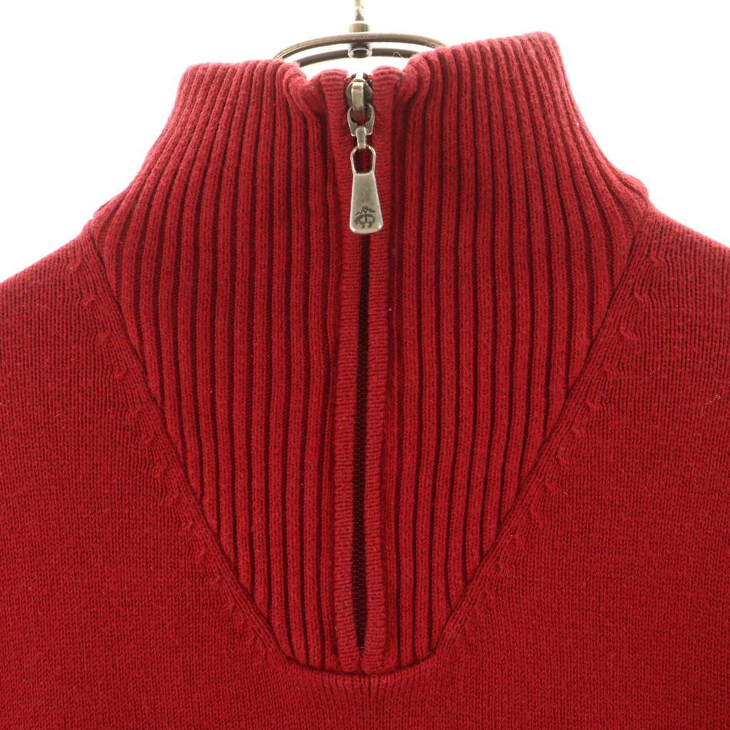 346 BROOKS BROTHERS Кашемир Смесь Длинный рукав Половина молнии Вязаный S Красный Мужской Б/у