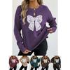 Autumn Winter New Round Neck Pullover Top Base Shirt Embroidered Lace Butterfly Patchwork Knitted Sweater