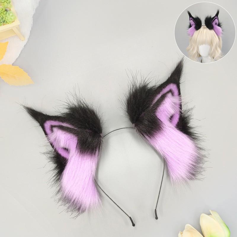 Fluffy Animal Ear Headband Cosplay Anime Convention - Fox Wolf Lynx Ears In Soft Plush Adjustable One Size