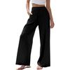 Large Size Trousers Women's Cotton Linen Pants Elastic Waist Loose Casual Pocket Drawstring Wide Leg Pants