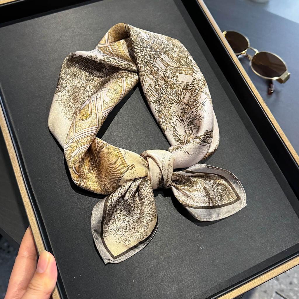 Бренд 100% Натуральный Шелк Шарф Женский Фуляр Квадратный Повязка на Голову Шарфы Бандана Мода Новый Хиджаб Принт Пончо Шарфы Пашмина