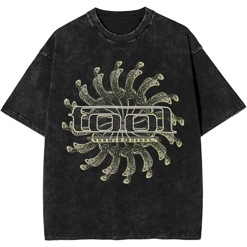 Women Rock Tool Band Lateralus Heavy Metal Music Vintage Washed T Shirt Merch Cotton Top Clothes Funny Tees Summer Oversized