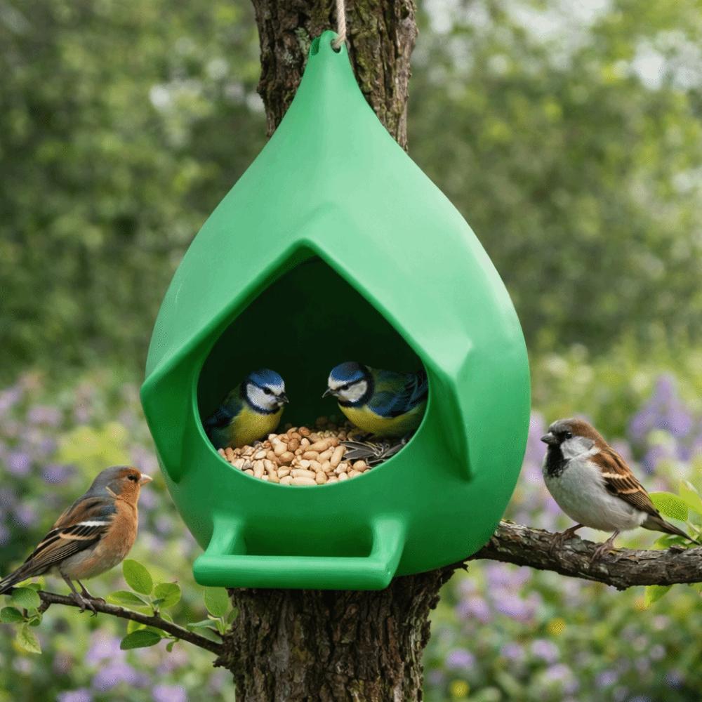 Creative Waterproof Hanging Bird Feeder Rainproof Large Capacity Bird Feeding Dispenser with Stand Bird Feeder Tray Outdoor