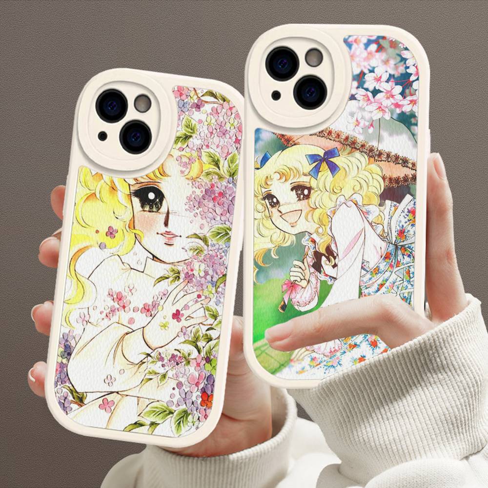 Чехол для телефона 'Manga Candy' для IPhone 16 15 14 13 12 11 Pro Max Plus Кожаный Мягкий Чехол